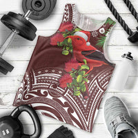 Christmas Hawaii with I'iwi Bird Men Tank Top Aloha Mele Kalikimaka - Oxblood Art LT9 - Polynesian Pride