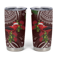 Christmas Hawaii with I'iwi Bird Tumbler Cup Aloha Mele Kalikimaka - Oxblood Art LT9 Oxblood - Polynesian Pride