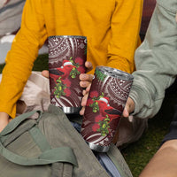 Christmas Hawaii with I'iwi Bird Tumbler Cup Aloha Mele Kalikimaka - Oxblood Art LT9 - Polynesian Pride