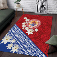 French Polynesia Area Rug Tahitian Tiare Flowers Tribal LT9 Red - Polynesian Pride