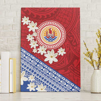 French Polynesia Canvas Wall Art Tahitian Tiare Flowers Tribal LT9 Without Frame Red - Polynesian Pride