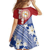 French Polynesia Family Matching Off The Shoulder Long Sleeve Dress and Hawaiian Shirt Tahitian Tiare Flowers Tribal LT9 - Polynesian Pride