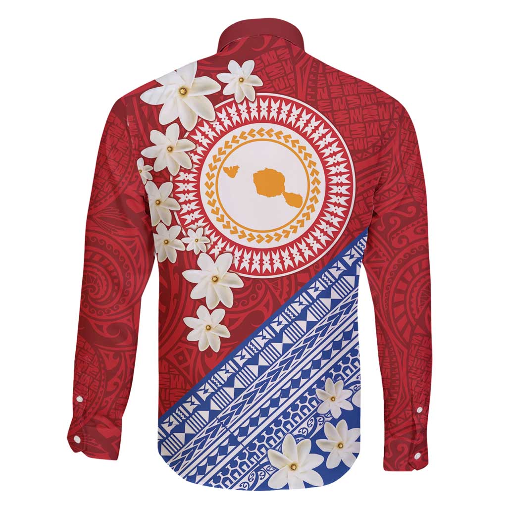 French Polynesia Family Matching Short Sleeve Bodycon Dress and Hawaiian Shirt Tahitian Tiare Flowers Tribal LT9 - Polynesian Pride
