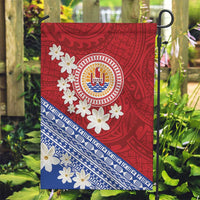French Polynesia Garden Flag Tahitian Tiare Flowers Tribal LT9 Garden Flag Red - Polynesian Pride