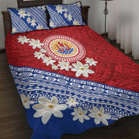 French Polynesia Quilt Bed Set Tahitian Tiare Flowers Tribal LT9 Red - Polynesian Pride
