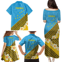 Tuvalu Plumeria Flowers Family Matching Puletasi and Hawaiian Shirt Polynesian Tribal Pattern LT9 - Polynesian Pride