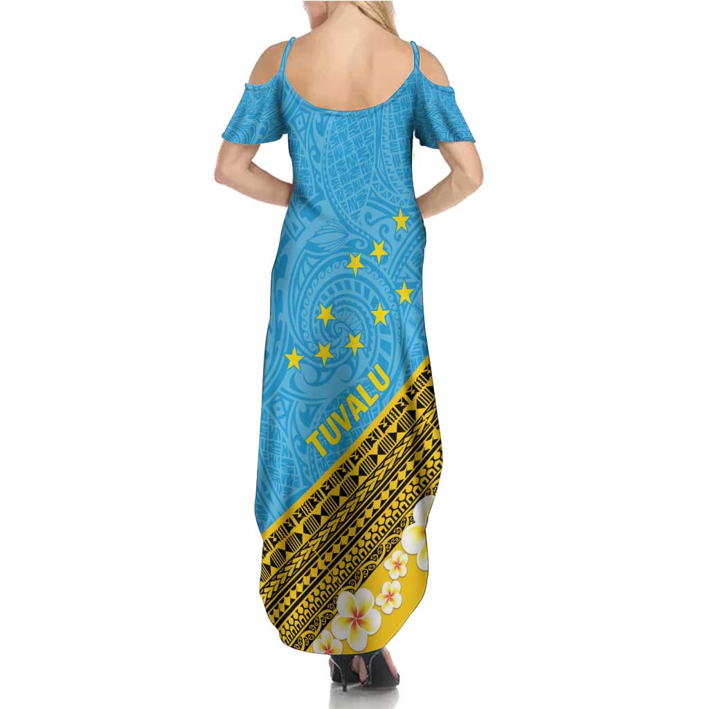 Tuvalu Plumeria Flowers Family Matching Summer Maxi Dress and Hawaiian Shirt Polynesian Tribal Pattern LT9 - Polynesian Pride