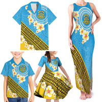 Tuvalu Plumeria Flowers Family Matching Tank Maxi Dress and Hawaiian Shirt Polynesian Tribal Pattern LT9 - Polynesian Pride