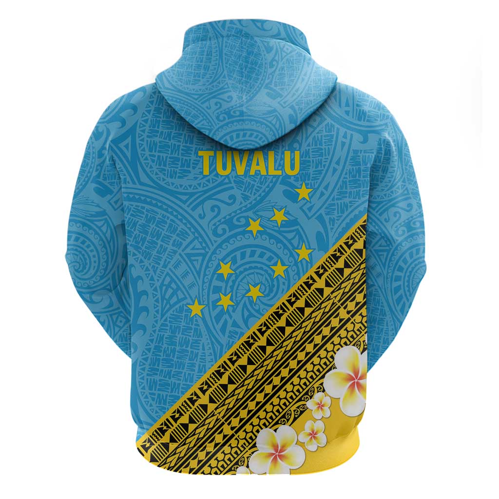 Tuvalu Plumeria Flowers Hoodie Polynesian Tribal Pattern LT9 - Polynesian Pride