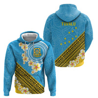 Tuvalu Plumeria Flowers Hoodie Polynesian Tribal Pattern LT9 - Polynesian Pride