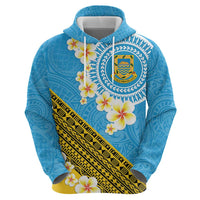 Tuvalu Plumeria Flowers Hoodie Polynesian Tribal Pattern LT9 - Polynesian Pride