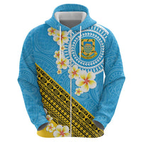 Tuvalu Plumeria Flowers Hoodie Polynesian Tribal Pattern LT9 - Polynesian Pride