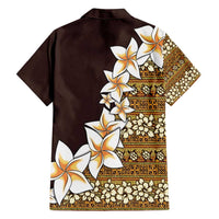 Vintage Hibiscus Turtle Pattern Family Matching Off Shoulder Short Dress and Hawaiian Shirt with Plumeria Half Style LT9 - Polynesian Pride
