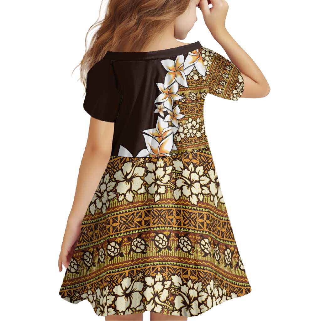 Vintage Hibiscus Turtle Pattern Family Matching Short Sleeve Bodycon Dress and Hawaiian Shirt with Plumeria Half Style LT9 - Polynesian Pride