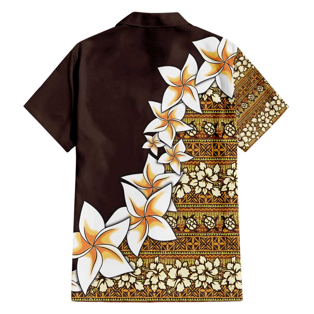 Vintage Hibiscus Turtle Pattern Family Matching Short Sleeve Bodycon Dress and Hawaiian Shirt with Plumeria Half Style LT9 - Polynesian Pride
