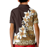 Vintage Hibiscus Turtle Pattern Kid Polo Shirt with Plumeria Half Style LT9 - Polynesian Pride