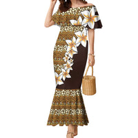 Vintage Hibiscus Turtle Pattern Mermaid Dress with Plumeria Half Style LT9 Women Gold - Polynesian Pride