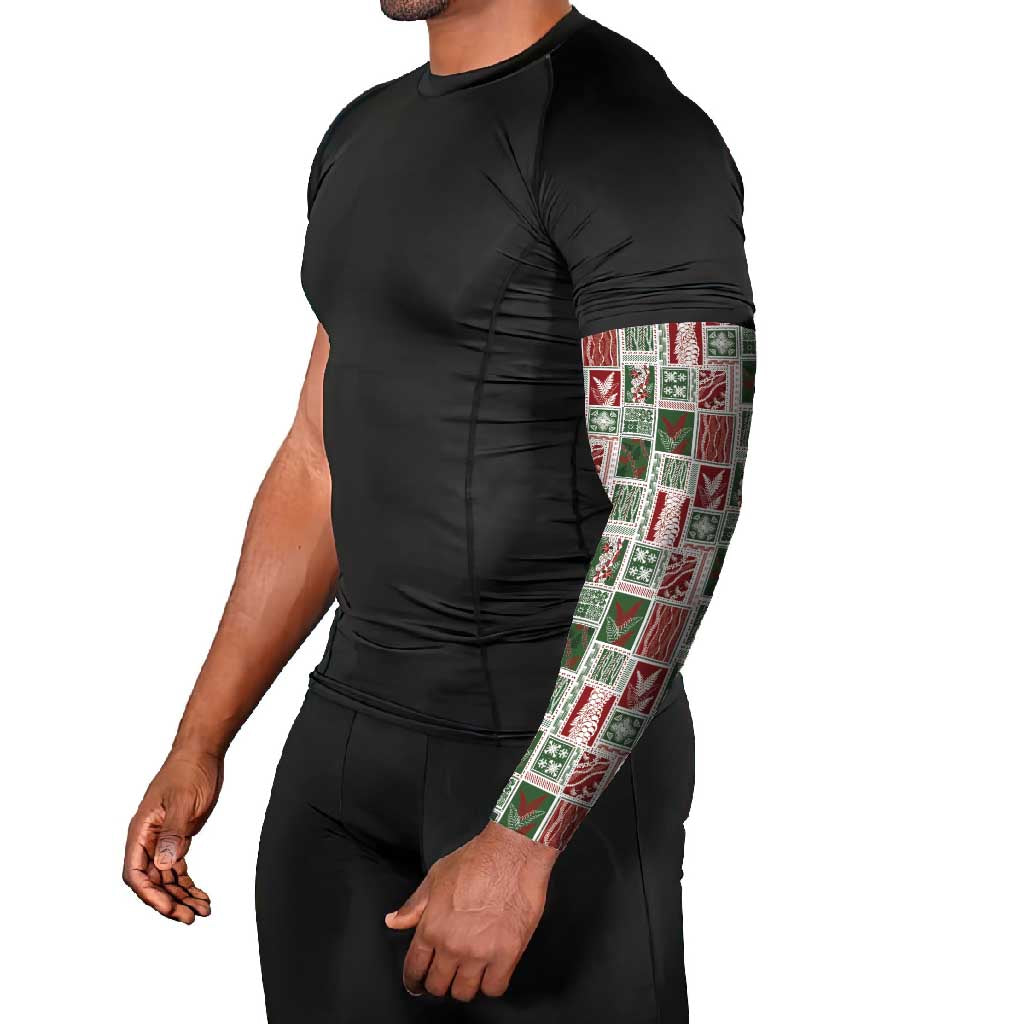 Mele Kalikimaka Hawaiian Quilt and Lei Patchwork Arm Sleeves - Polynesian Pride
