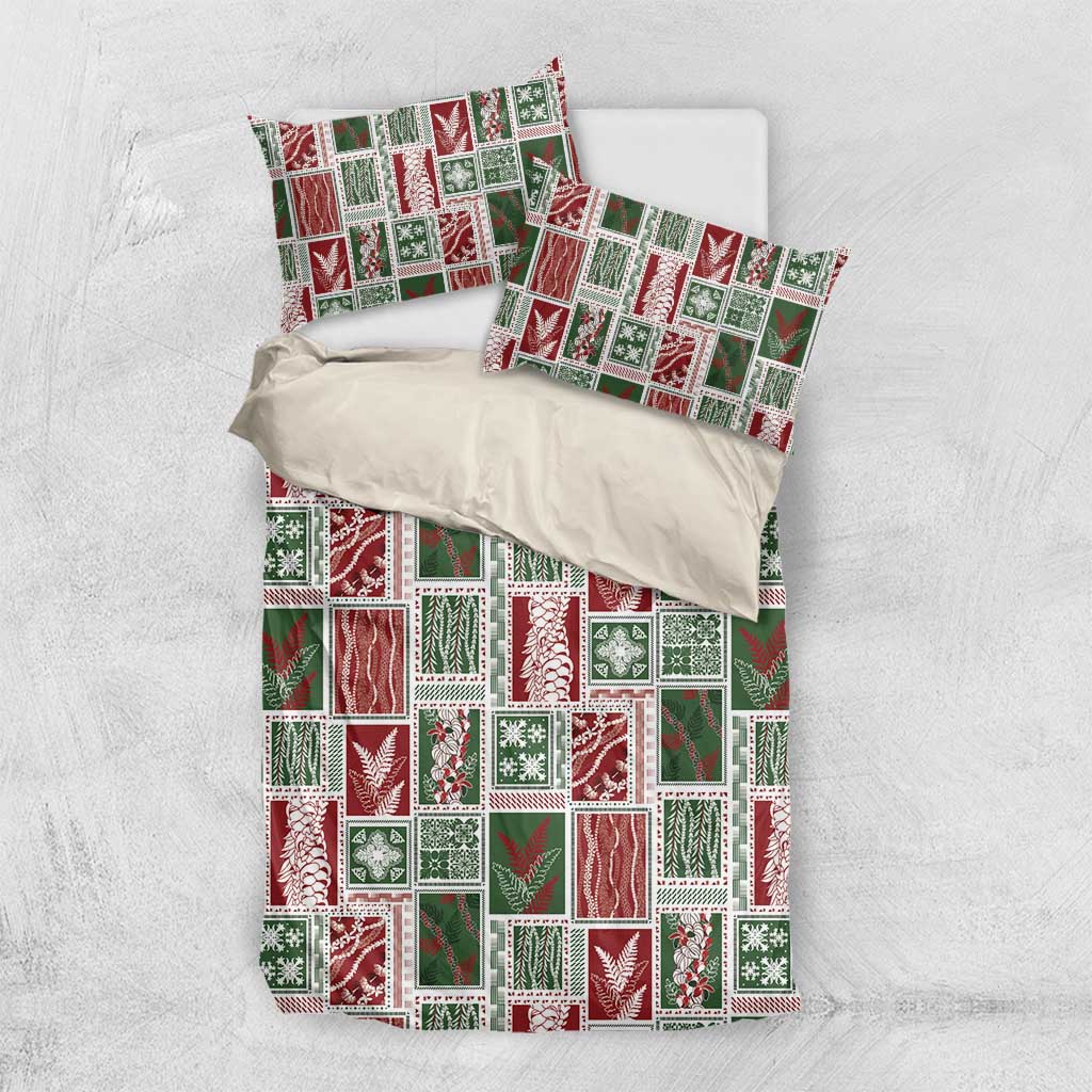 Mele Kalikimaka Hawaiian Quilt and Lei Patchwork Bedding Set - Polynesian Pride