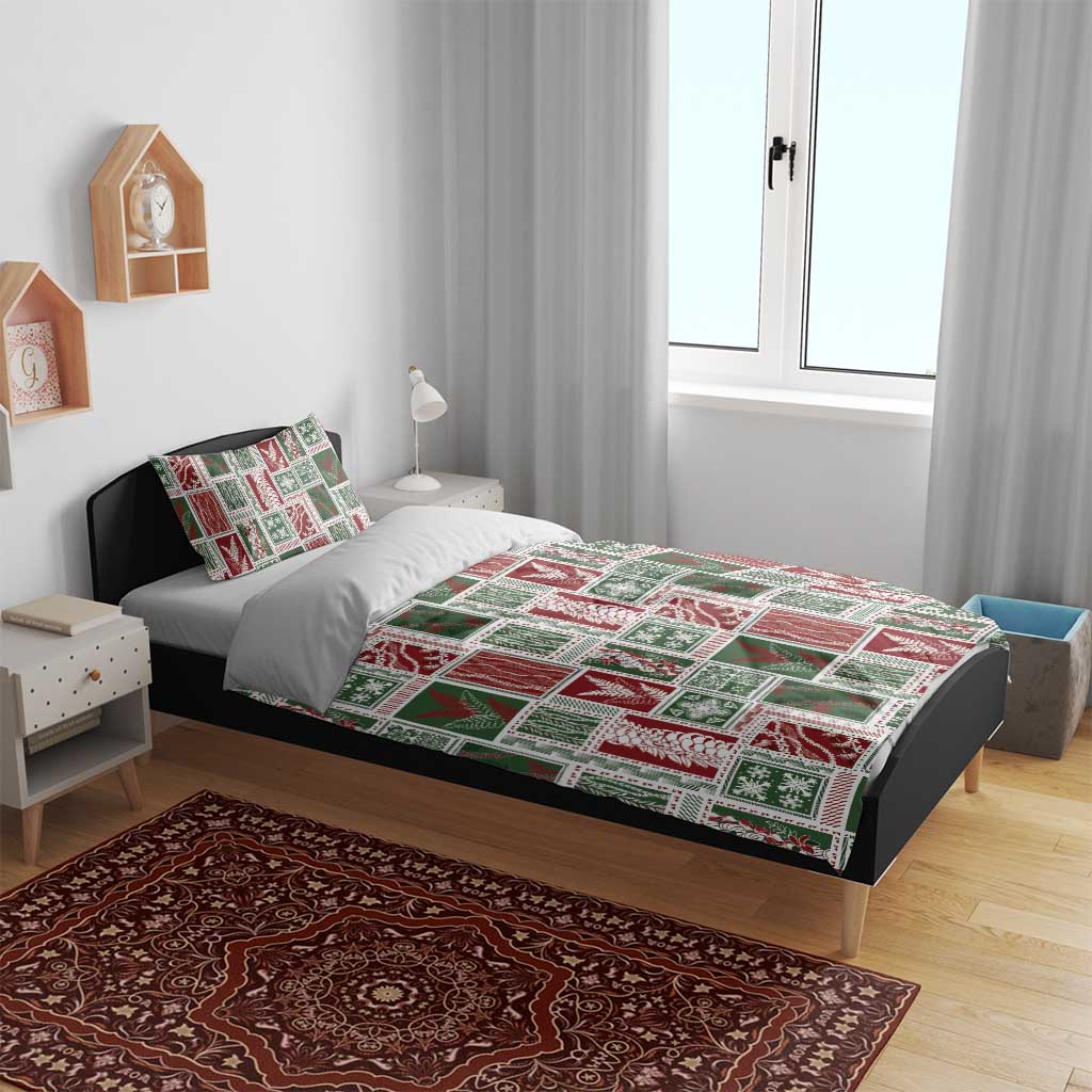 Mele Kalikimaka Hawaiian Quilt and Lei Patchwork Bedding Set - Polynesian Pride