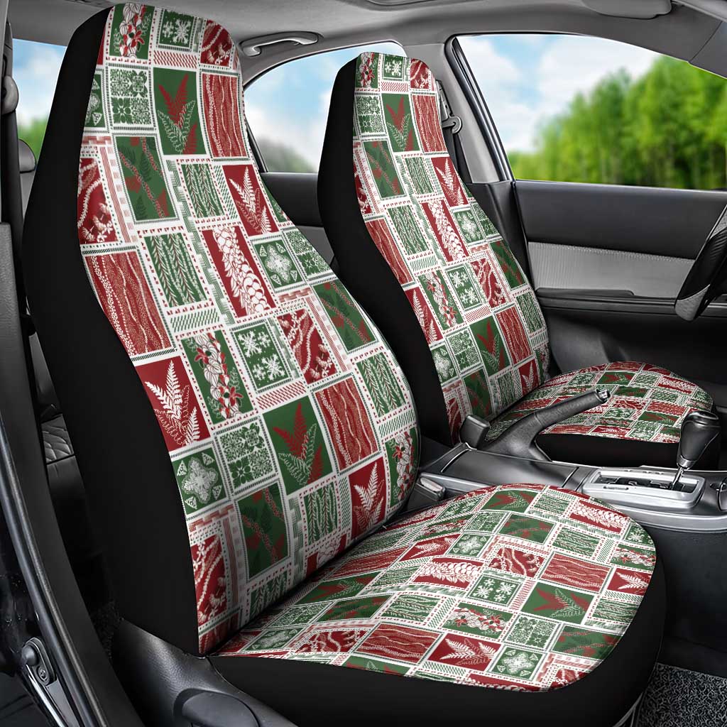 Mele Kalikimaka Hawaiian Quilt and Lei Patchwork Car Seat Cover LT9 - Polynesian Pride