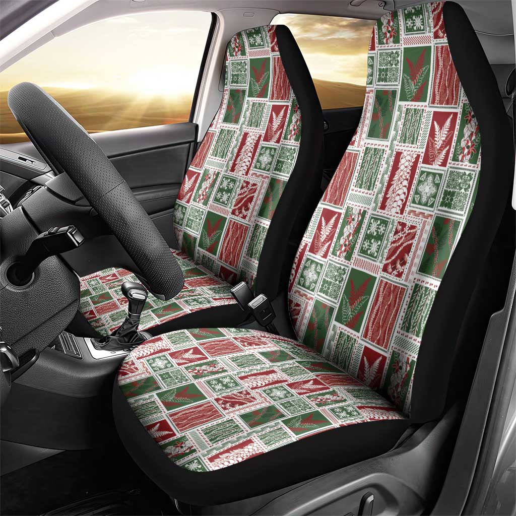 Mele Kalikimaka Hawaiian Quilt and Lei Patchwork Car Seat Cover LT9 - Polynesian Pride
