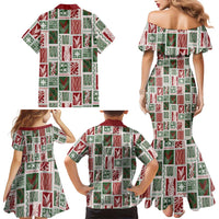Mele Kalikimaka Hawaiian Quilt and Lei Patchwork Family Matching Mermaid Dress and Hawaiian Shirt LT9 - Polynesian Pride