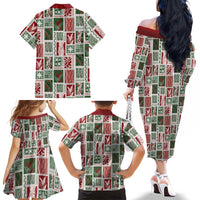 Mele Kalikimaka Hawaiian Quilt and Lei Patchwork Family Matching Off The Shoulder Long Sleeve Dress and Hawaiian Shirt LT9 - Polynesian Pride