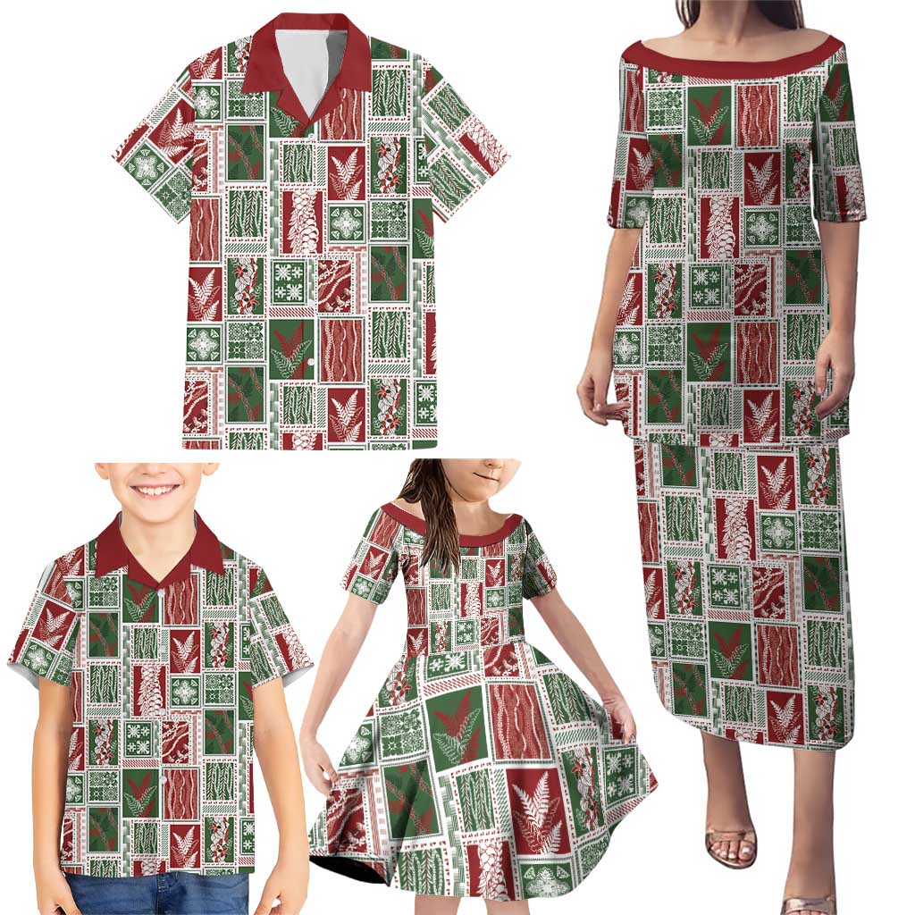 Mele Kalikimaka Hawaiian Quilt and Lei Patchwork Family Matching Puletasi and Hawaiian Shirt LT9 - Polynesian Pride
