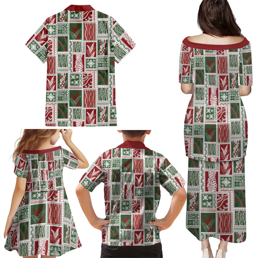 Mele Kalikimaka Hawaiian Quilt and Lei Patchwork Family Matching Puletasi and Hawaiian Shirt LT9 - Polynesian Pride