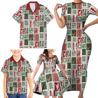 Mele Kalikimaka Hawaiian Quilt and Lei Patchwork Family Matching Short Sleeve Bodycon Dress and Hawaiian Shirt LT9 - Polynesian Pride