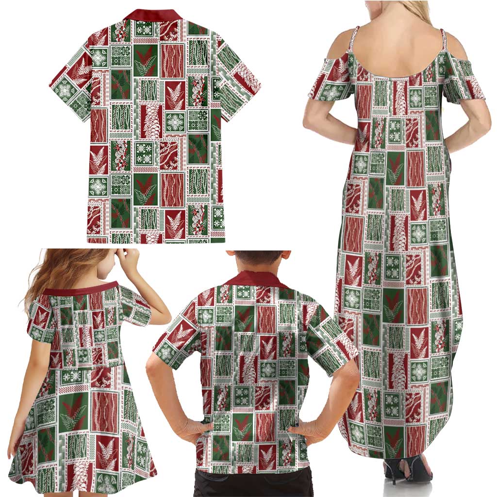 Mele Kalikimaka Hawaiian Quilt and Lei Patchwork Family Matching Summer Maxi Dress and Hawaiian Shirt LT9 - Polynesian Pride