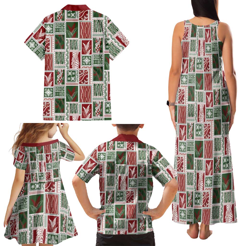 Mele Kalikimaka Hawaiian Quilt and Lei Patchwork Family Matching Tank Maxi Dress and Hawaiian Shirt LT9 - Polynesian Pride