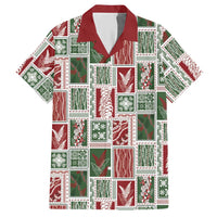 Mele Kalikimaka Hawaiian Quilt and Lei Patchwork Hawaiian Shirt - Polynesian Pride