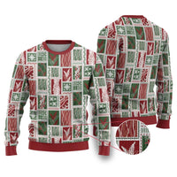Mele Kalikimaka Hawaiian Quilt and Lei Patchwork Ugly Christmas Sweater - Polynesian Pride