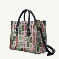 Mele Kalikimaka Hawaiian Quilt and Lei Patchwork Leather Bag - Polynesian Pride