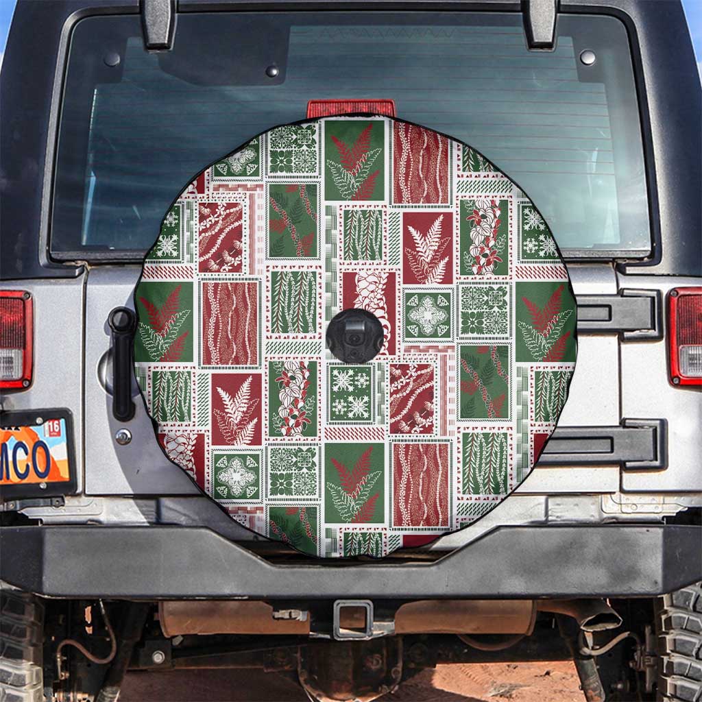 Mele Kalikimaka Hawaiian Quilt and Lei Patchwork Spare Tire Cover LT9 Red - Polynesian Pride