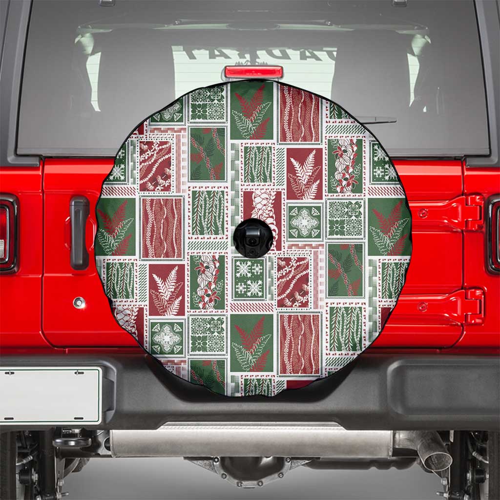 Mele Kalikimaka Hawaiian Quilt and Lei Patchwork Spare Tire Cover LT9 - Polynesian Pride
