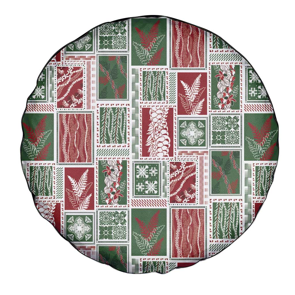 Mele Kalikimaka Hawaiian Quilt and Lei Patchwork Spare Tire Cover LT9 - Polynesian Pride