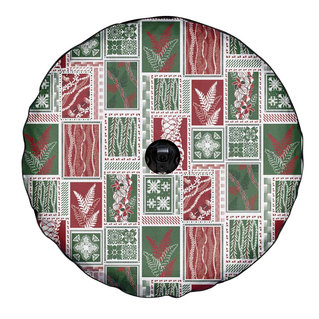 Mele Kalikimaka Hawaiian Quilt and Lei Patchwork Spare Tire Cover LT9 - Polynesian Pride