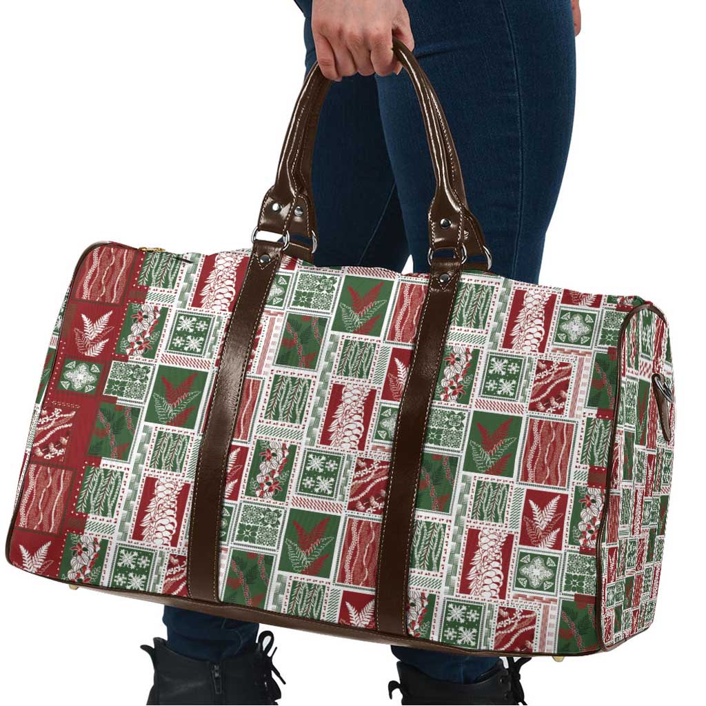 Mele Kalikimaka Hawaiian Quilt and Lei Patchwork Travel Bag LT9 - Polynesian Pride