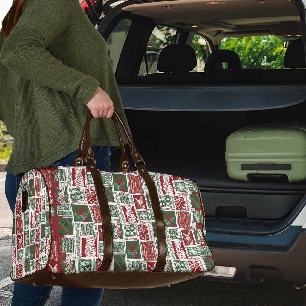 Mele Kalikimaka Hawaiian Quilt and Lei Patchwork Travel Bag LT9 - Polynesian Pride