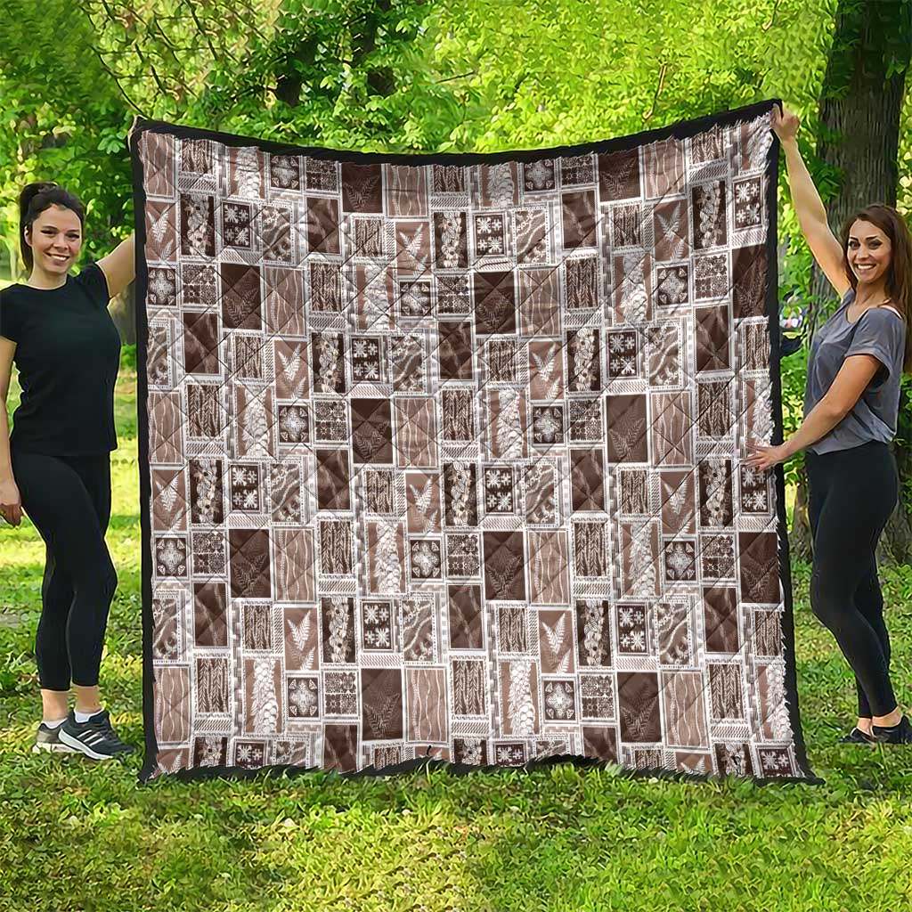 Vintage Aloha Block Quilt Quilt Beige Inspired Lei Motifs - Polynesian Pride