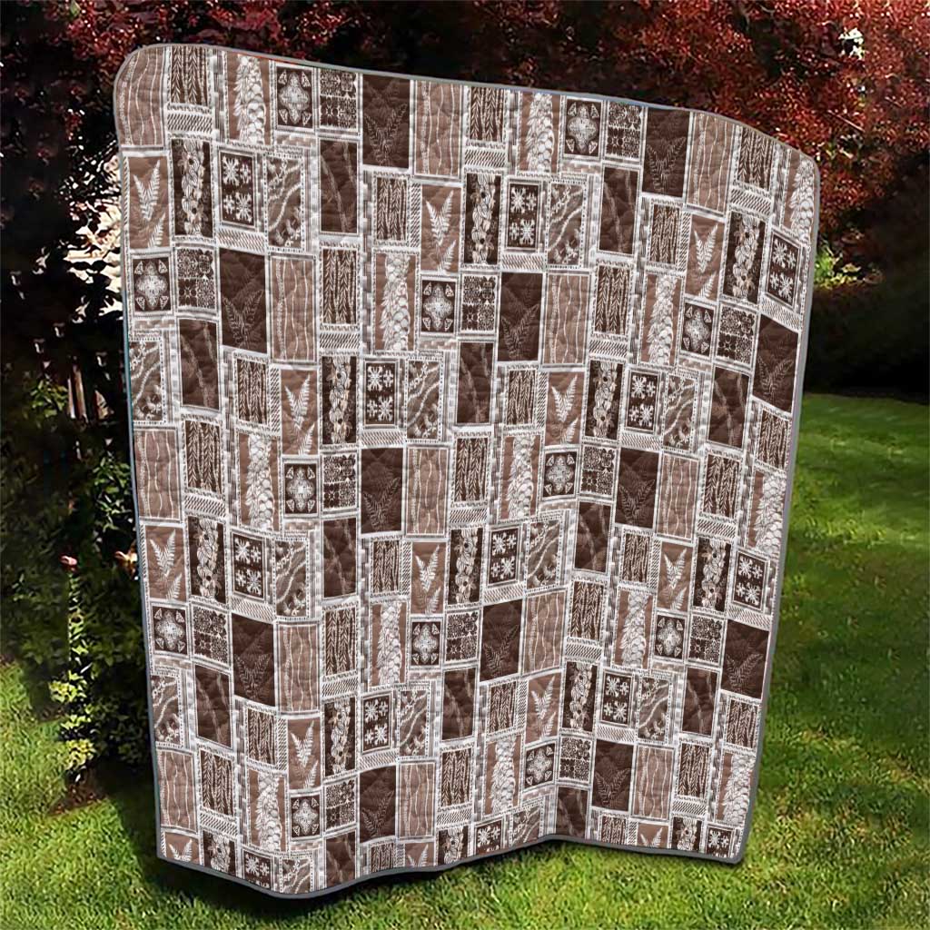 Vintage Aloha Block Quilt Quilt Beige Inspired Lei Motifs - Polynesian Pride