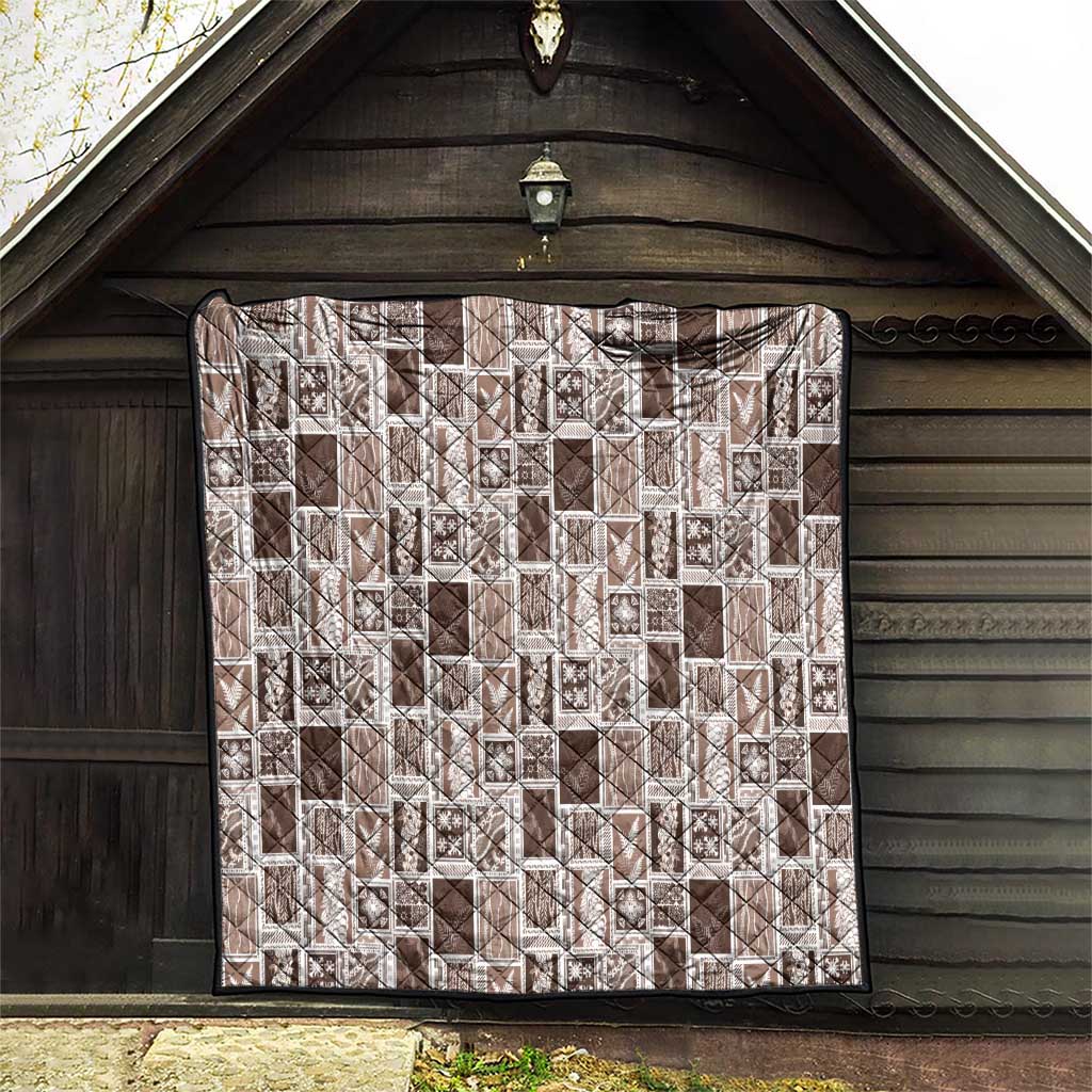 Vintage Aloha Block Quilt Quilt Beige Inspired Lei Motifs - Polynesian Pride
