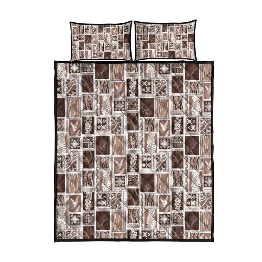 Vintage Aloha Block Quilt Quilt Bed Set Beige Inspired Lei Motifs LT9 - Polynesian Pride