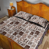 Vintage Aloha Block Quilt Quilt Bed Set Beige Inspired Lei Motifs LT9 - Polynesian Pride