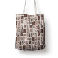 Vintage Aloha Block Quilt Tote Bag Beige Inspired Lei Motifs - Polynesian Pride