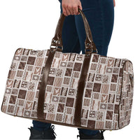 Vintage Aloha Block Quilt Travel Bag Beige Inspired Lei Motifs - Polynesian Pride