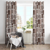 Vintage Aloha Block Quilt Window Curtain Beige Inspired Lei Motifs - Polynesian Pride